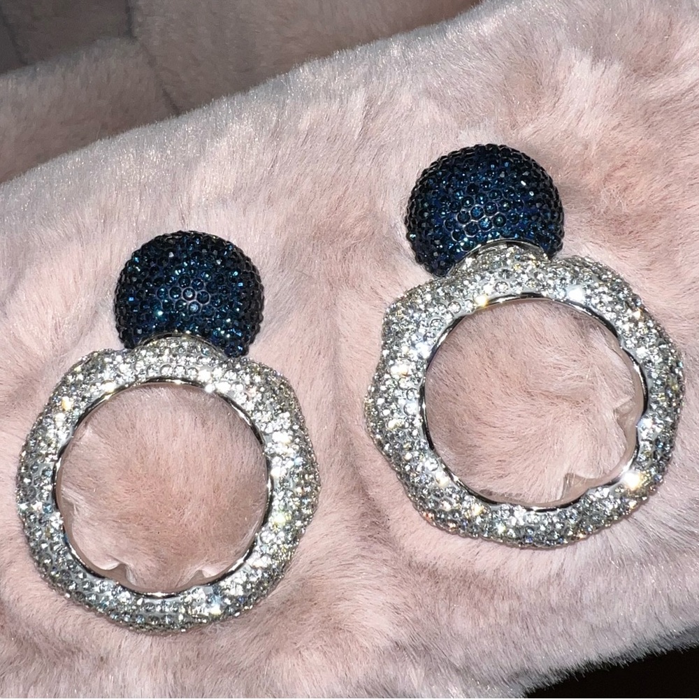 Lele Sadoughi beautiful pave crystal large drop earrings
